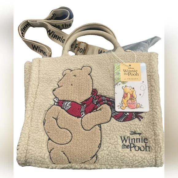 NWT Winnie The Pooh Crossbody Furry Tote Bag Cool New, Sherpa - Picture 3 of 6
